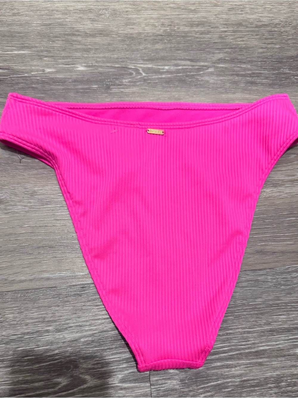 Hollister Hot Pink Ribbed High-Cut Bikini Bottom - Picture 2 of 6
